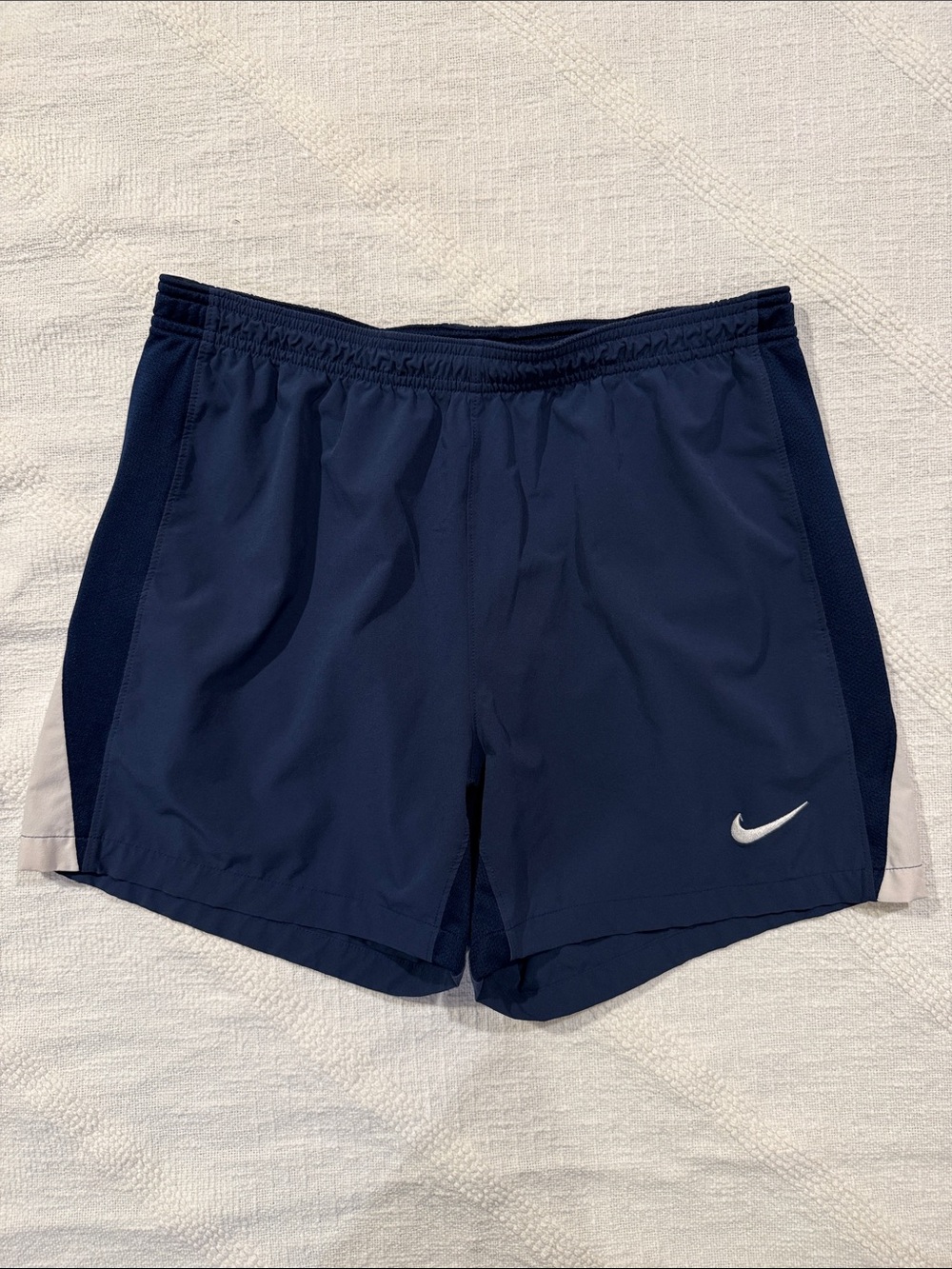 Nike Navy and White Running Shorts